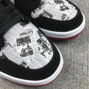 Jordan Air Jordan 1 Mid Black Red Newspaper Print 852542-061