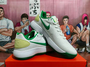 Nike White and Green Low-Top Sneakers
