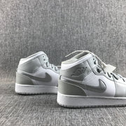 Jordan Air Jordan 1 Mid GS White Silver Sneakers