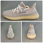 Yeezy 350 V2 Knit Sneakers Grey Pink Gum Sole