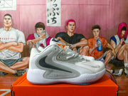 Nike Zoom Basketball Shoes in White and Silver