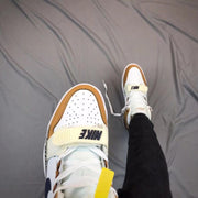 Air Jordan Legacy 312 High-Top Sneakers in White and Tan