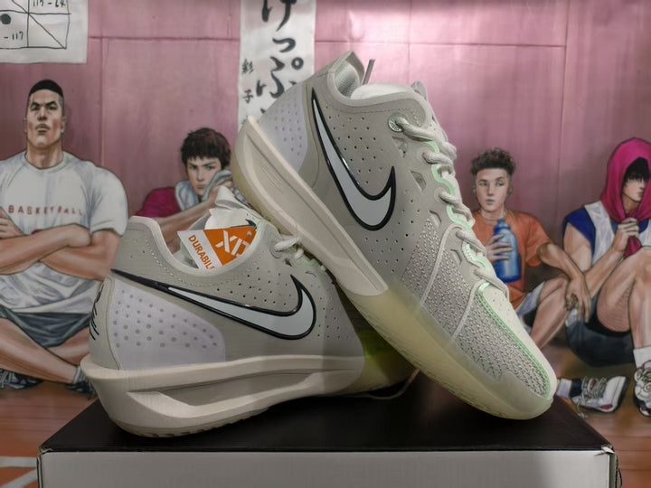 Nike Gray-Green Basketball Sneakers