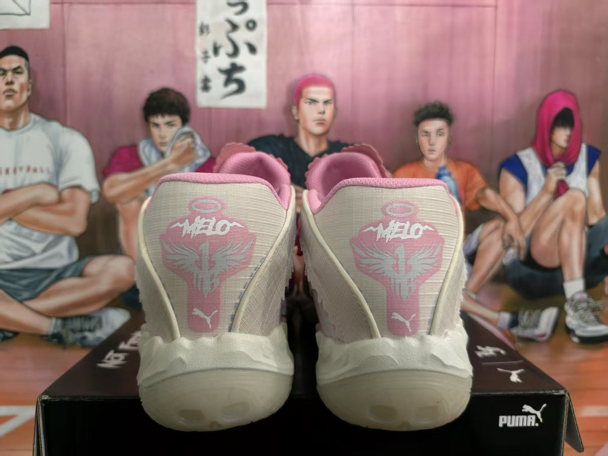 Puma Melo Basketball Shoes Silver Pink