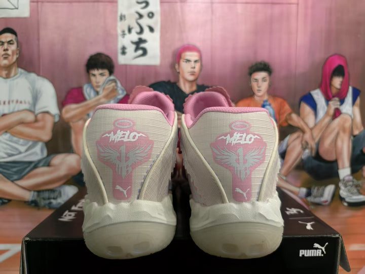Puma Melo Basketball Shoes Silver Pink