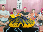Nike Purple and Yellow Basketball Sneakers