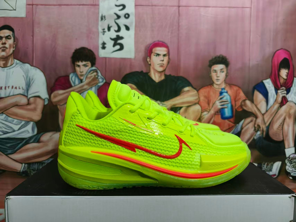 Nike GT Cut 3 Basketball Shoes, Neon Green and Red