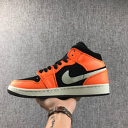 Jordan Air Jordan 1 Mid Orange Black Sneakers