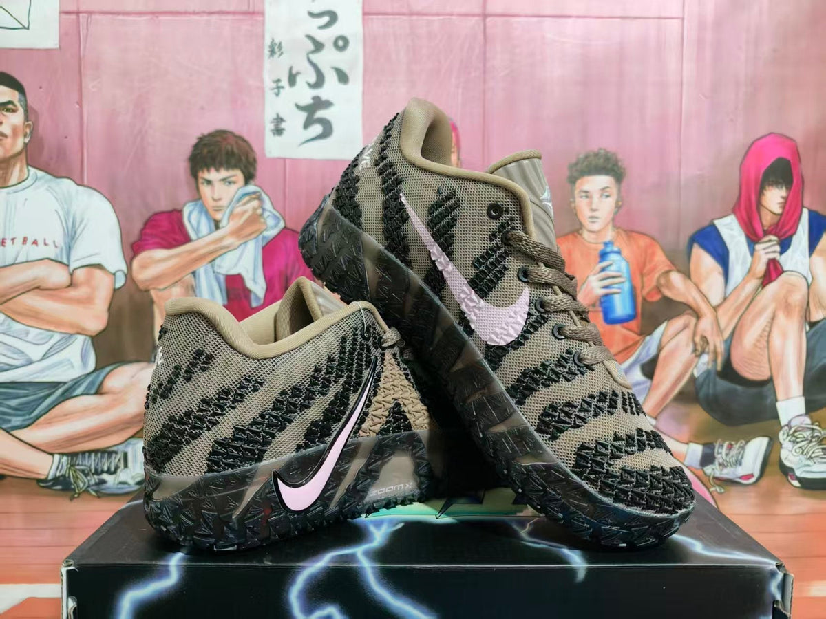Nike Zoom Basketball Shoes in Brown and Pink