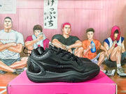 Black Basketball Sneakers with Patterned Trim