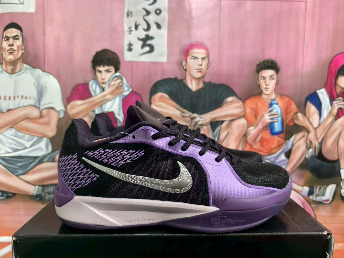 Nike Black and Purple Basketball Sneakers