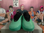 Green Basketball Sneakers with Black Details