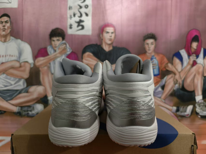 ASICS Basketball Shoes in White and Silver
