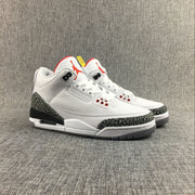 Jordan 3 White Cement Sneakers in White and Grey
