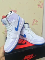 Jordan 1 High Sneakers White and Legend Blue