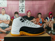 Jordan 12 Retro White Black Yellow High-Top Sneakers