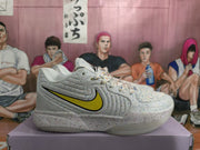 White Multicolor Speckled Basketball Sneakers