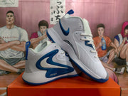 Nike Zoom White and Blue Basketball Sneakers