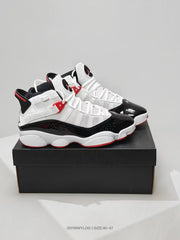 Jordan 6–7 White Black Red High-Top Sneakers