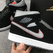 Air Jordan 1 Mid Black Grey Red 554724-060 Sneakers