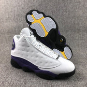 Air Jordan 13 Lakers White and Purple Sneakers