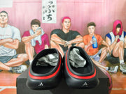 Adidas Black and Red Slip-On Clogs