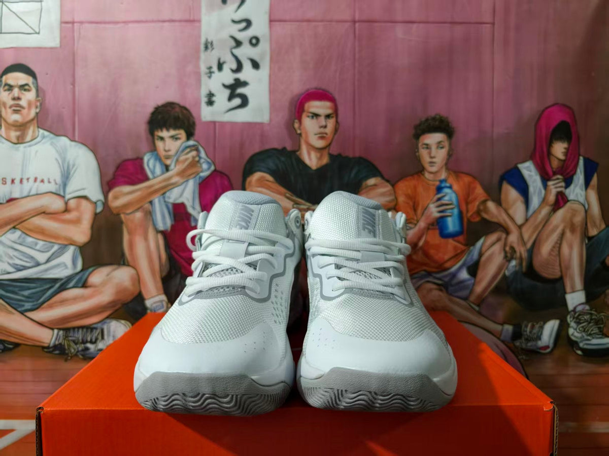 Nike White and Grey Basketball Sneakers
