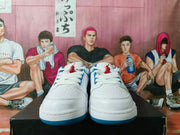 Jordan 5 Retro Low White Blue Red Basketball Sneakers