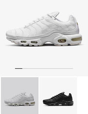 Nike Air Max Plus Sneakers, Black and White Leather Style