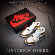 Air Jordan Legacy 312 High-Top Sneakers in White and Tan