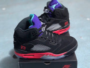 Jordan 5 Black Red Purple High-Top Sneakers