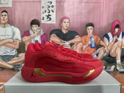 Jordan Red and Gold Basketball Sneakers