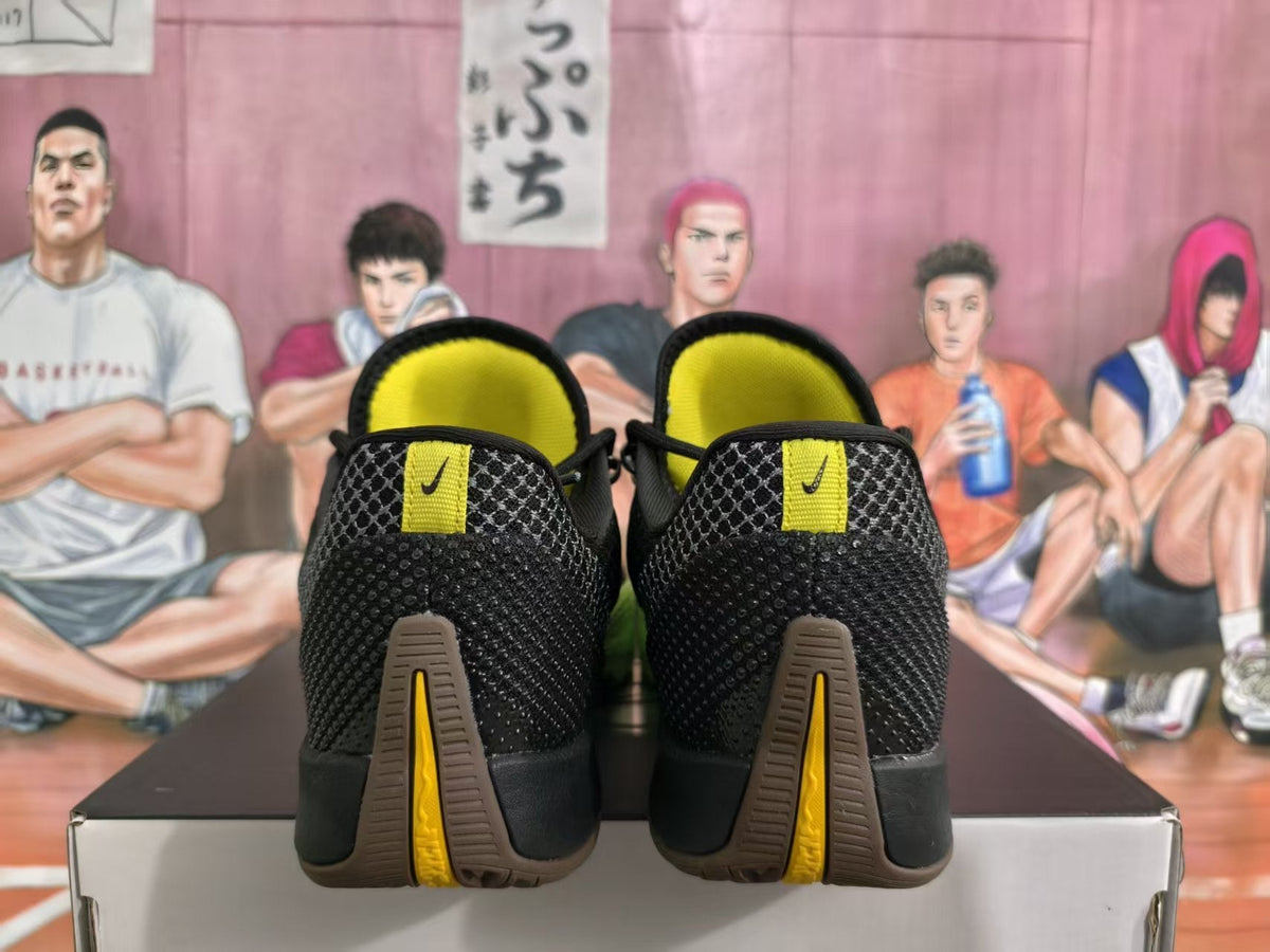 Nike Black and Green Basketball Sneakers
