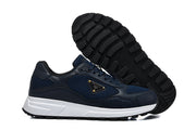 Prada Navy Mesh Panel Low-Top Sneakers