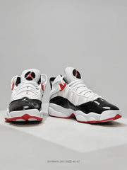 Jordan 6–7 White Black Red High-Top Sneakers