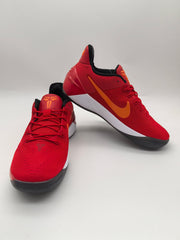 Nike Red Basketball Sneakers with Orange Swoosh
