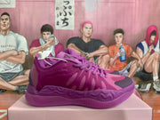 Purple Textured Basketball Sneakers