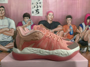 Magenta Low-Top Sneakers with Textured Sole
