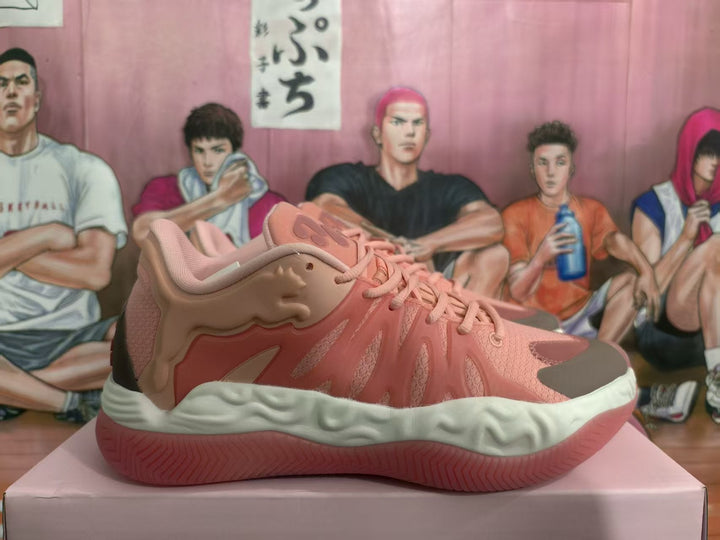 Magenta Low-Top Sneakers with Textured Sole