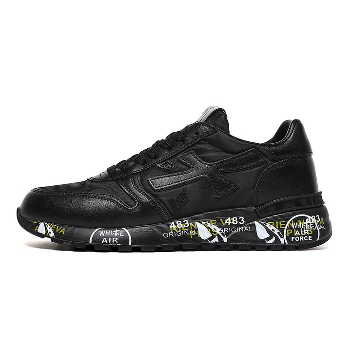 Premiata Black Printed-Sole Low-Top Sneakers
