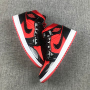 Jordan Air Jordan 1 Mid Red Black Patent Sneakers BQ6472-600