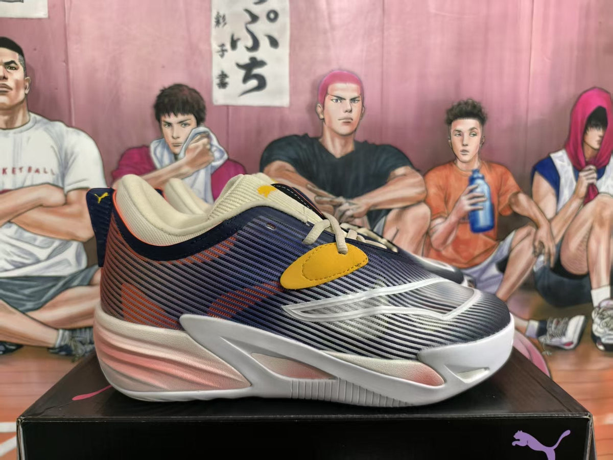 PUMA All-Pro Basketball Shoes in Navy and Ice Blue