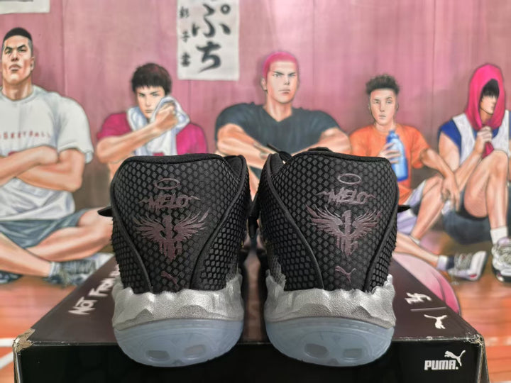 PUMA Basketball Shoes Silver Black Orange