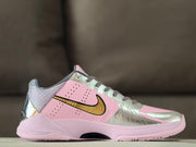 Nike Kobe 5 Low Basketball Shoes Pink Silver Gold
