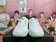 Jordan White and Light Gray Basketball Sneakers