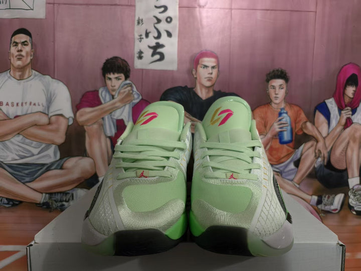 Jordan Basketball Sneakers Green and White