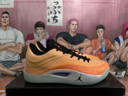 Jordan Orange and Black Basketball Sneakers