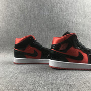 Jordan Air Jordan 1 Mid Red Black Patent Sneakers BQ6472-600