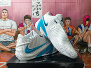 Nike White and Blue Basketball Shoes