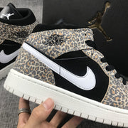 Air Jordan 1 Mid SE GS Leopard Sneakers BQ6931-021